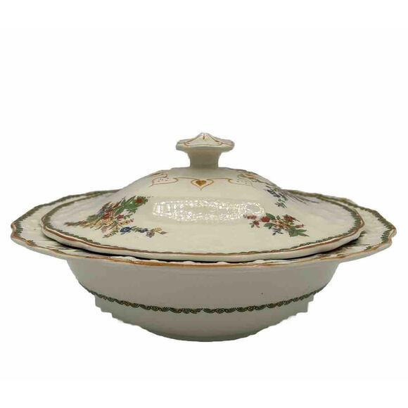 Vintage Myott Straffordshire Serving Bowl With Lid- Devon 8.7” Rare Find - Picture 1 of 8